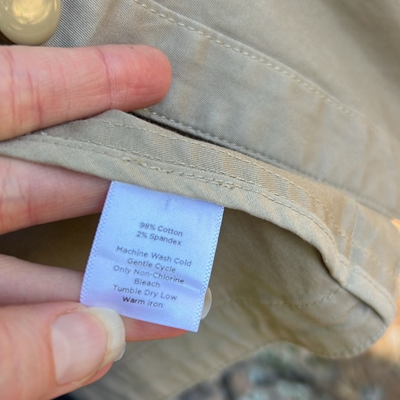 EUC Talbots Ruffle Front Button Jacket Tan Khaki 16 - Picture 10 of 14